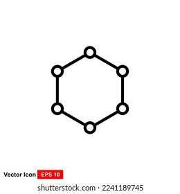 Molécula de icono de plantilla modificable. Ilustración vectorial de símbolo molécula para gráficos y diseño web.