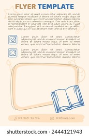 Editable template of information flyer, announcement for students and schoolchildren. Education related vector layout