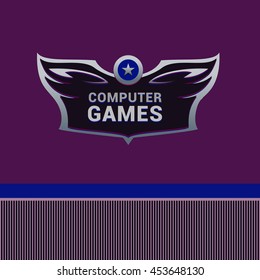 Editable template logo and corporate identity with heraldic style logotype. Illustration for computer games.