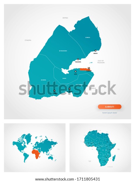 Modele Modifiable De Carte De Djibouti Image Vectorielle De Stock Libre De Droits