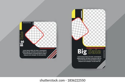 Editable template post for social media ad. web banner ads for promotion colorful design.