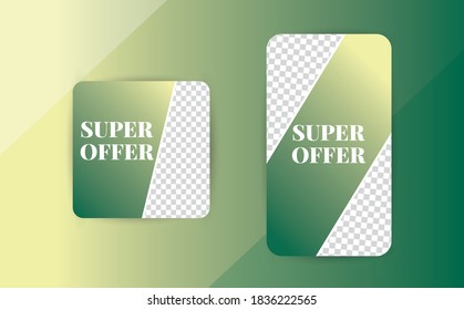 Publicación de plantilla editable para el anuncio de medios sociales. anuncios de banner web para promoción de diseño colorido.