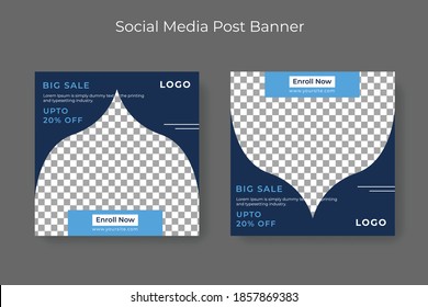 Editable template post for social media ad. web banner ads for promotion design with yellow and black color.