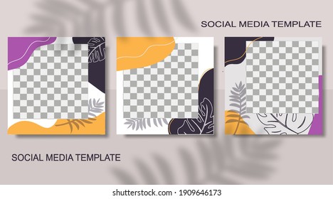 Editable template post for social media ad. web banner ads for promotion design with soft color.