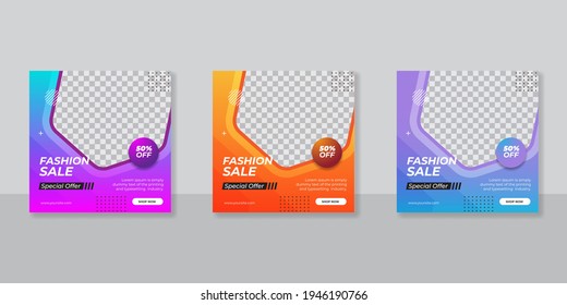 Editable template post for social media ad. web banner ads for promotion design