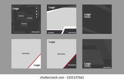 Editable template post for social media. web banner advertising for promotion design with white and gray color.