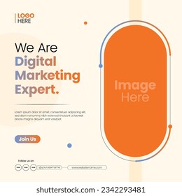 Editable template post for social media ad. web banner ads for promotion design with orange and blue color with gradient, suquare template for all social media platform.