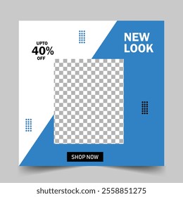 Editable template post for social media ad. web banner ads for promotion design with orange and black color