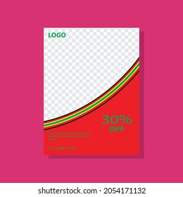 Editable template posts for social media ad. Web banner ads for promotion design with red background