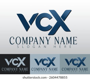 An editable template showcasing the letters VCX uniquely.