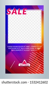 Editable template for social media stories. Story template. Vector colorful illustration. Promotion on web app