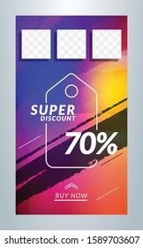 Editable template for social media stories. story template. Vector colorful illustration. Promotion on web app
