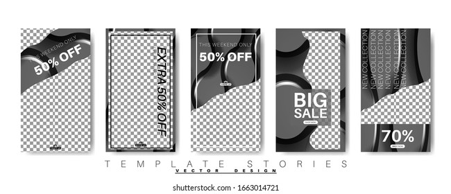 Editable template for social networking stories, vector illustrations. Design background for social media.