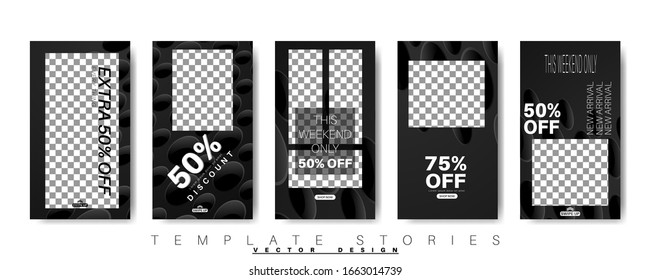 Editable template for social networking stories, vector illustrations. Design background for social media.