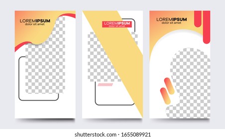 Editable template for social networks stories, vector illustration. Creative Stories Pack. Social Media Templates.