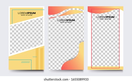 Editable template for social networks stories, vector illustration. Creative Stories Pack. Social Media Templates.
