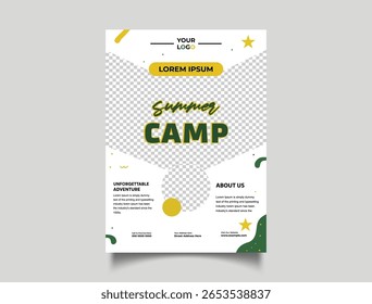Modelo editável para eventos de acampamento de verão e promoção de atividades