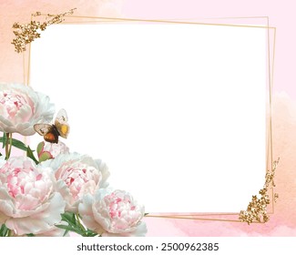 Editable Template Vintage Flower Frame Design