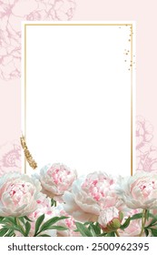 Editable Template Vintage Flower Frame Design
