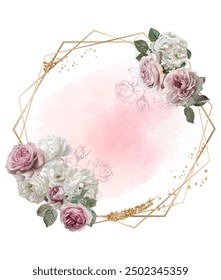 Editable Template Vintage Flower Frame Design