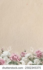 Editable Template Vintage Flower Frame Design