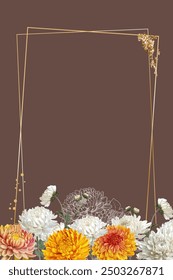 Editable Template Vintage Flower Frame Design
