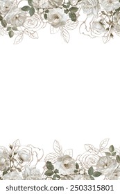 Editable Template Vintage Flower Frame Design