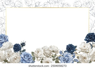 Editable Template Vintage Flower Frame Design