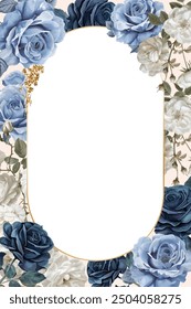 Diseño de marco de flores de Antiguas de Plantilla editable