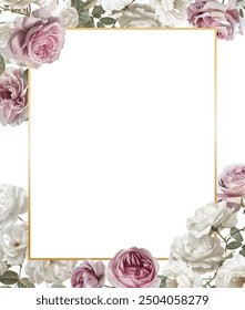 Editable Template Vintage Flower Frame Design