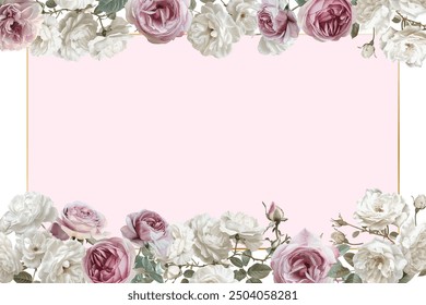 Editable Template Vintage Flower Frame Design