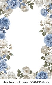 Editable Template Vintage Flower Frame Design
