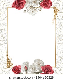 Editable Template Vintage Flower Frame Design