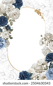 Editable Template Vintage Flower Frame Design