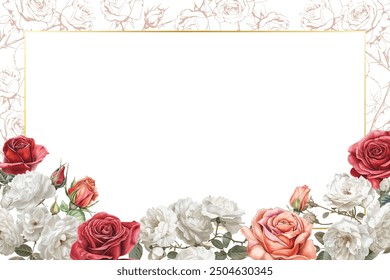 Editable Template Vintage Flower Frame Design