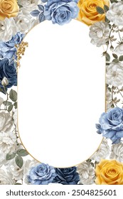 Editable Template Vintage Flower Frame Design