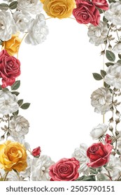 Editable Template Vintage Flower Frame Design