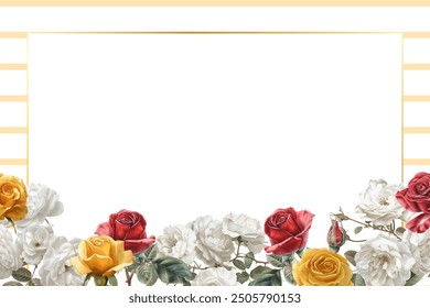 Editable Template Vintage Flower Frame Design