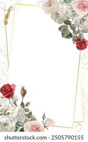 Editable Template Vintage Flower Frame Design