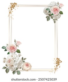 Editable Template Vintage Flower Frame Design