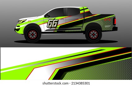 Editable template for wrapping trucks with abstract stickers. High resolution vector graphics.