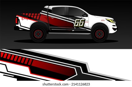 Editable template for wrapping trucks with abstract stickers. High resolution vector graphics.