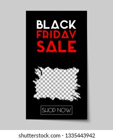  editable templates for instagram stories, black friday sale, vector illustration. Design background for social media