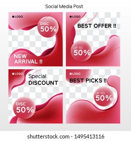 Editable templates for instagram stories and feed post, sale promotion,
gift, Trendy background design bundle for social media ads. -Eps10 Vector