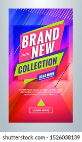 Editable templates for social media stories. Story template with special offer tag. Vector colorful illustration