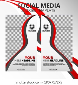 Editable templates for social stories. Vector illustration