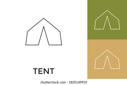 Editable Tent Thin Line Icon with Title. Useful For Mobile Application, Website, Software and Print Media.