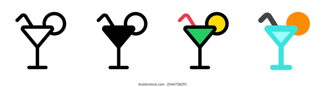 Tequila editável, ícone do vetor de cocktail. Parte de uma grande família de conjuntos de ícones. Perfeito para interfaces web e app, apresentações, infográficos, etc