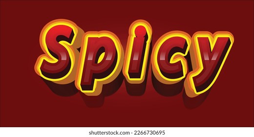 Editable text in 3d style spicy. use for product brand and business logo