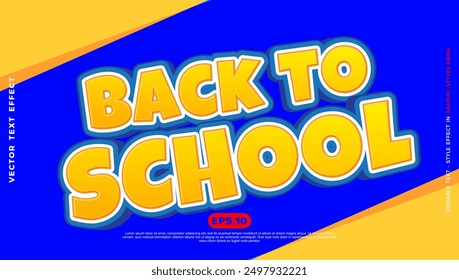 Editable text back to school with 3d style effect